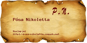 Pósa Nikoletta névjegykártya